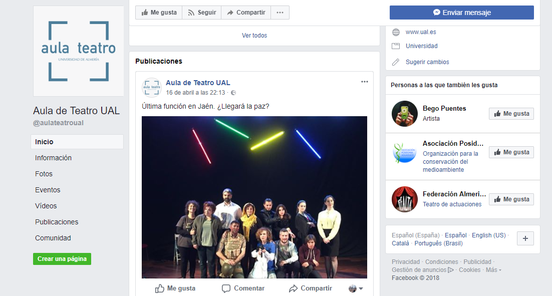 facebook grupo de teatro UAL